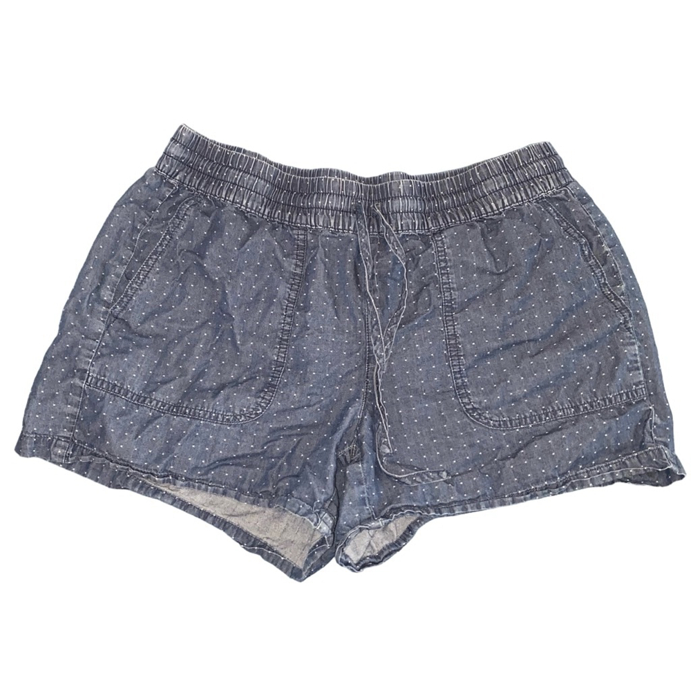 Women's Calvin Klein Blue Polka Dot Elastic Waist Cotton Shorts Size S